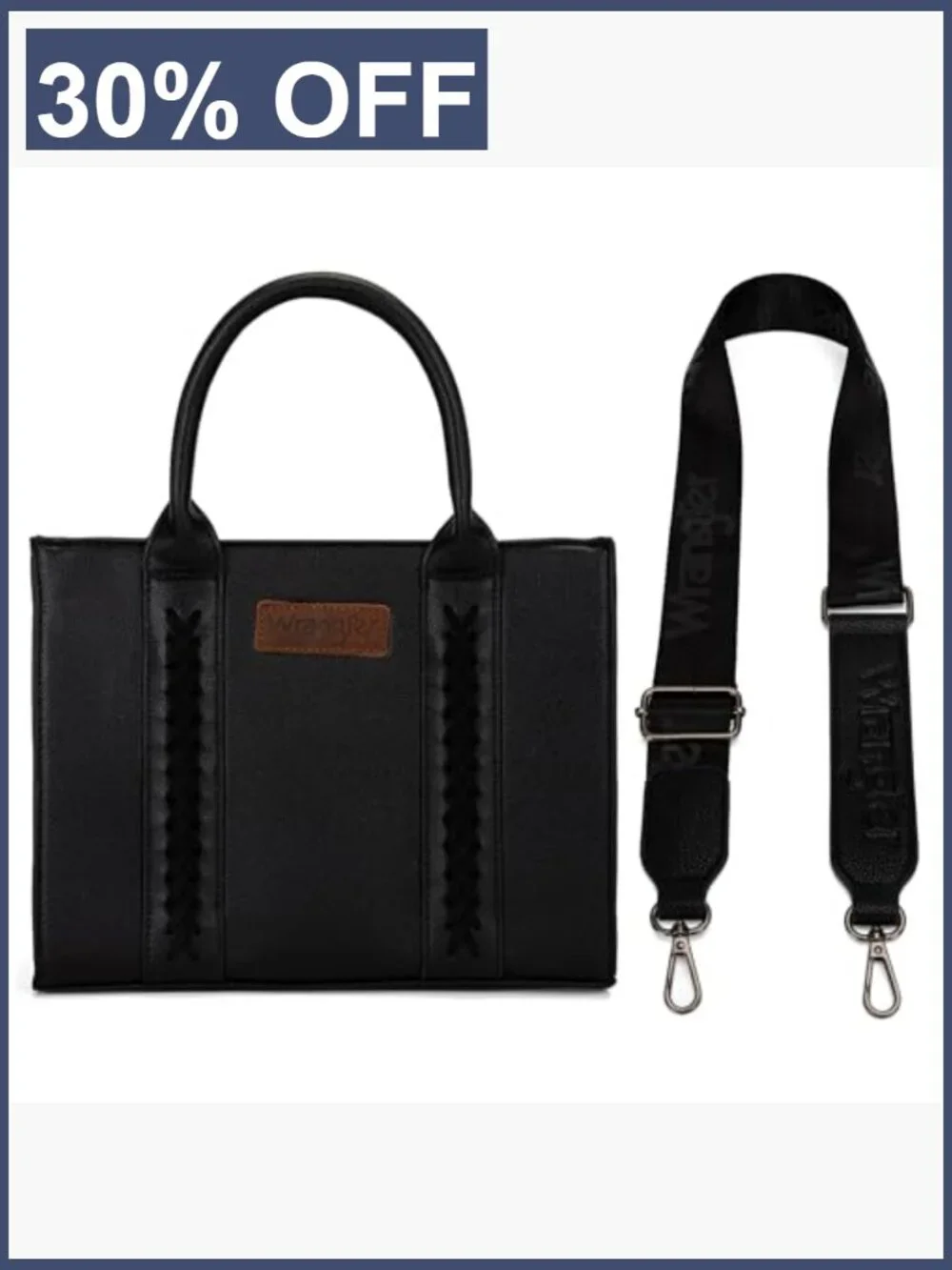 Wrangler by Montana West Faux Leather Satchel Tote with Whipstitch Detailing